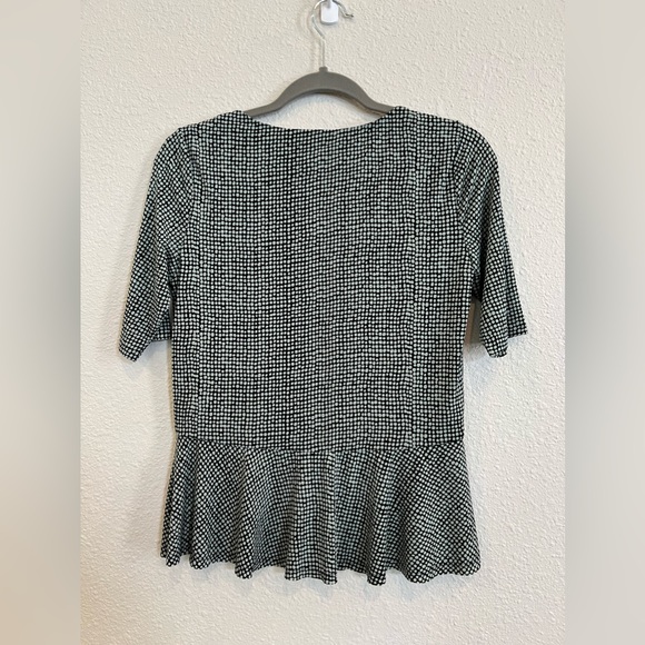 VINCE Camuto Black Mint Green Polka Dot Peplum Stretch small - Picture 2 of 7